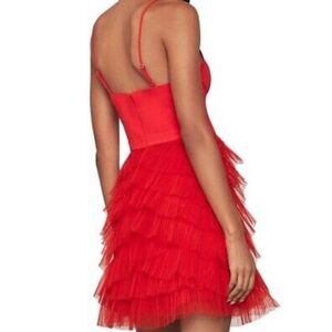 BCBGMaxAzria Womens Red Tulle Dress